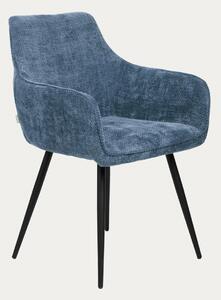 Židle do obývacího pokoje kancelářská židle čalouněná židle křeslo relaxační křeslo TV židle SATORI POP židle tmavě modrá 58x62x79cm HOMLA