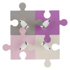 Stropní světlo Puzzle IV, růžová/šedá
