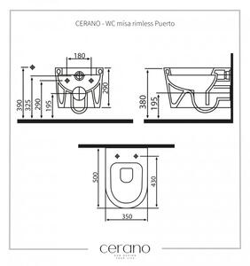 AKCE/SET/LIVERO Geberit - Předstěnová instalace pro závěsné WC + CERANO - WC mísa rimless Puerto - černá matná + Geberit - Ovládací tlačítko splachov…