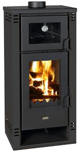 Krbová kamna Prity K2 GT F s pečicí komorou - 8,1 kW, moderní design, grafitově černá, energetická třída A+