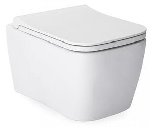 SCHWAB DUPLO WC 199 podomítková nádržka pro suchou montáž 3/6l, DN110mm + CERANO - WC mísa rimless Quartz - bílá lesklá + SCHWAB VELA ovládací tlačít…