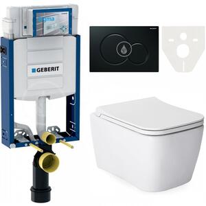 AKCE/SET/LIVERO Geberit - Modul pro závěsné WC s tlačítkem + CERANO - WC mísa rimless Quartz + sedátko Quartz - bílá lesklá + Geberit - Ovládací tlač…