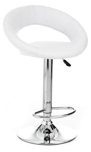 Sada 2 bílých barových židlí z hovězí kůže Tomasucci Round