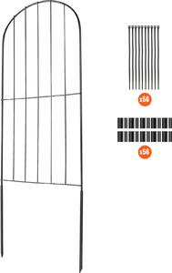 SucceBuy zahradní plot, 60 cm (v) x 9 m (d), ohrada pro zvířata, podzemní dekorativní plot s 5 cm mezerou mezi hroty, kovový plot pro psy na dvůr a terasu, 28 kusů balení