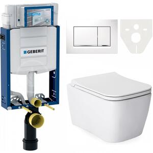 AKCE/SET/LIVERO Geberit - Modul pro závěsné WC s tlačítkem + CERANO - WC mísa rimless Quartz + Sedátko Quartz - bílá lesklá + Geberit - Ovládací tlač…