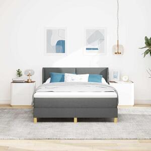 Postel s boxspringem s čelo Tmavě šedá 200 x 140 cm textil 3341294