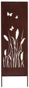 Zahradní dekorativní panel z oceli s patinou 160x50 cm „Louka s divokými květinami“
