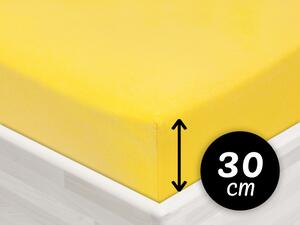 Jersey napínací prostěradlo na vysokou matraci JR-003 Žluté 80 x 200 - výška 30 cm