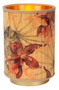 LUCIDE 10515/01/99 TANSELLE stolní lampička V220mm 1xE14 mosazná, béžová s barevným potiskem