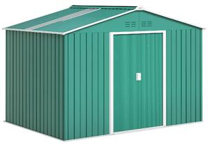 Zahradní domek Outsunny 4,9 m² 277x195x192 cm Zahradní skladový domek s posuvnými dveřmi, zesílenou sklolaminátovou střechou (podlaha NENÍ zahrnuta) a