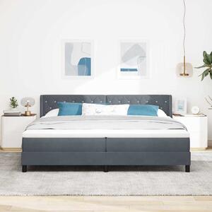 Postel s boxspringem s čelo Tmavě šedá 200 x 200 cm samet 3341433