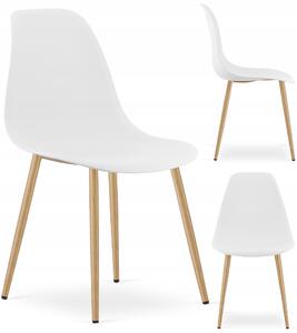 Židle WAT bílá / nohy z přírodního materiálu x 1