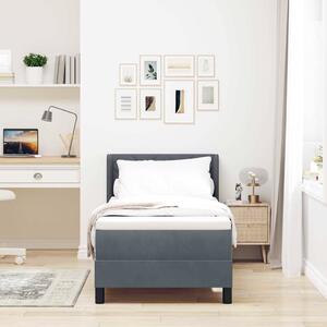 Postel s boxspringem s čelo Tmavě šedá 200 x 80 cm samet 3341493