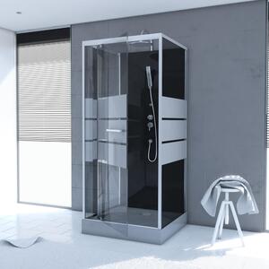 Kompletní sprcha MARWELL Kompletní sprcha Dusy 90 x 90 x 225 cm - kompletní sada včetně sprchové vaničky a baterie - kulatá sprcha s předním vstupem