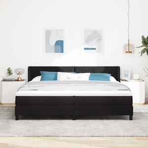 Postel s boxspringem s čelo Černý 200 x 200 cm samet 3341542