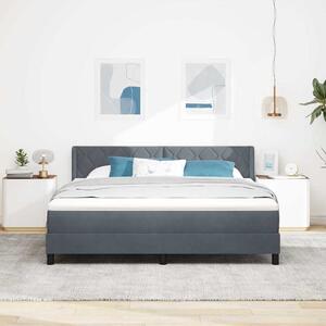 Postel s boxspringem s čelo Tmavě šedá 200 x 180 cm samet 3341535