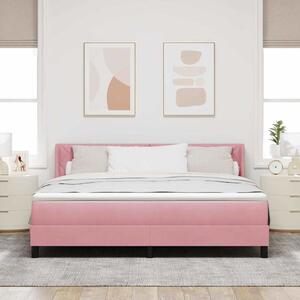 Postel s boxspringem s čelo Růžová 200 x 180 cm samet 3341539