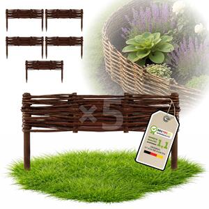 Floranica 5 kusů Vrbový plot 10 cm x 40 cm – Zahradní plot z vrbového proutí Palisáda Přírodní oplocení Ohraničení záhonu