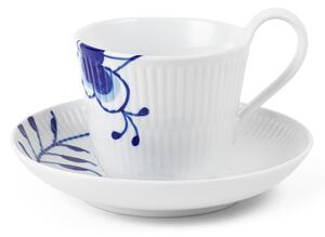 Porcelánový šálek s podšálkem Blue Fluted Mega 240 ml