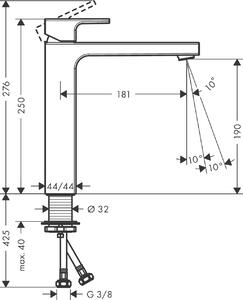 Hansgrohe Vernis Shape umyvadlová baterie stojící chrom 71591000