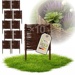 Floranica 10 kusů Vrbový plot 40 cm x 30 cm – Zahradní plot z vrbového proutí Palisáda Přírodní oplocení Ohraničení záhonu