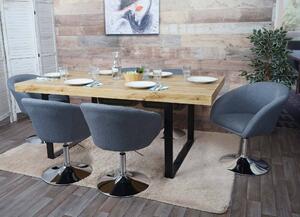 Sada 6 jídelních židlí HWC-F19, kuchyňská židle otočná židle lounge chair, otočná výškově nastavitelná látka/textil tmavě šedá