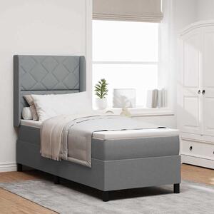 Postel s boxspringem s polštářem Světle šedá 200 x 80 cm textil 3341672