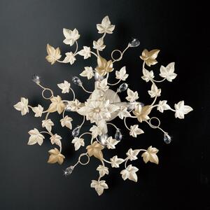 Light for home - Stropní lustr BL50-PL4-AV Edera, 4 X 40 Watt Max, slonová kost, zlatá, 4 X 40 W, E14, Slonová kost, zlatá