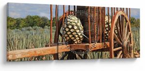 Obraz - Přívěsný vozík (s hodinami) (90x30 cm)