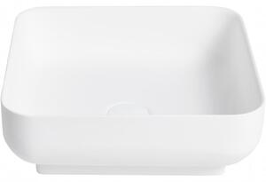 CERANO - Umyvadlo na desku z litého mramoru Viva - bílá matná - 40x40 cm