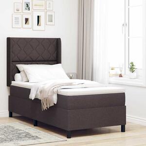 Postel s boxspringem s čelo Tmavě hnědá 200 x 100 cm textil 3341696