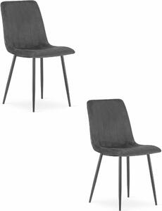 Židle Valora LAVA Black Velvet x2 | Pár černých sametových židlí pro elegantní interiéry