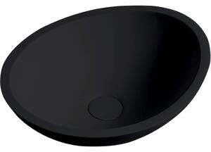 CERANO - Umyvadlo na desku z litého mramoru Zara - černá matná - 42x34 cm