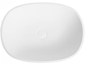 CERANO - Umyvadlo na desku z litého mramoru Libra - bílá matná - 55x40 cm