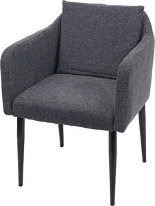 Jídelní židle HWC-H93, kuchyňská židle polohovací židle látka/textil tmavě šedá