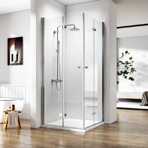 Heilmetz sprchový kout 80x80x185cm rohový vstupní sprchový kout skládací dveře sprchové dveře bez rámu závěsné dveře 6mm ESG Nano bezpečnostní sklo