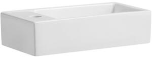 CERANO - Keramické umyvátko Giovanni, závěsné levé - bílá lesklá - 41x22,5 cm