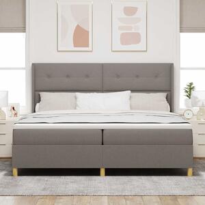 Postel s boxspringem s čelo Taupe 200 x 200 cm textil 3341858