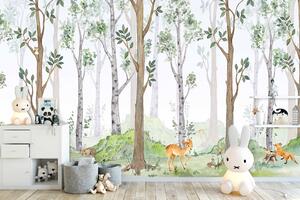 Malvis ® Tapeta Les ilustrace se srnkou Vel. (šířka x výška): 144 x 105 cm