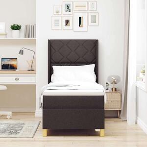 Postel s boxspringem s čelo Tmavě hnědá 80 x 200 cm textil 3341864