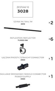 Bodová světla na liště SET 6x GU10 (ES111) 2 m černá Zuma Line Master Track 3028