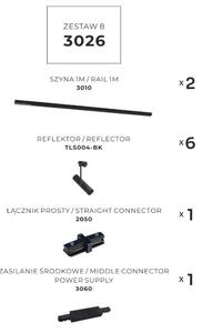 Bodová světla na liště SET 6x GU10 2 m černá Zuma Line Lisa Track 3026