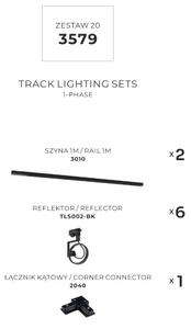 Bodová světla na liště SET 6x GU10 (ES111) 2 m černá Zuma Line Master Track 3579