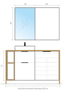 Cersanit City skříňka 49.4x14.1x80 cm Se zrcadlem bílá S584-023-DSM