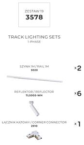 Bodová světla na liště SET 6x GU10 2 m bílá Zuma Line Lulu Track 3578