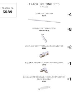 Bodová světla na liště SET 8x GU10 4 m bílá Zuma Line Lulu Track 3589