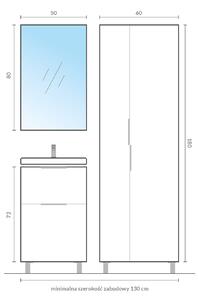 Cersanit City skříňka 60x36x180 cm boční závěsné bílá S584-019-DSM