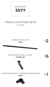 Bodová světla na liště SET 6x GU10 2 m černá Zuma Line Lulu Track 3577