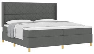 Postel s boxspringem s čelo Tmavě šedá 200 x 200 cm textil 3341918