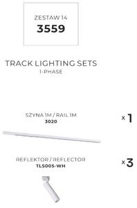 Bodová světla na liště SET 3x GU10 1 m bílá Zuma Line Lulu Track 3559